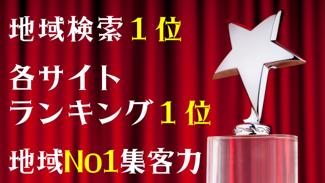 地域検索1位・各サイトランキング1位・地域No1集客力